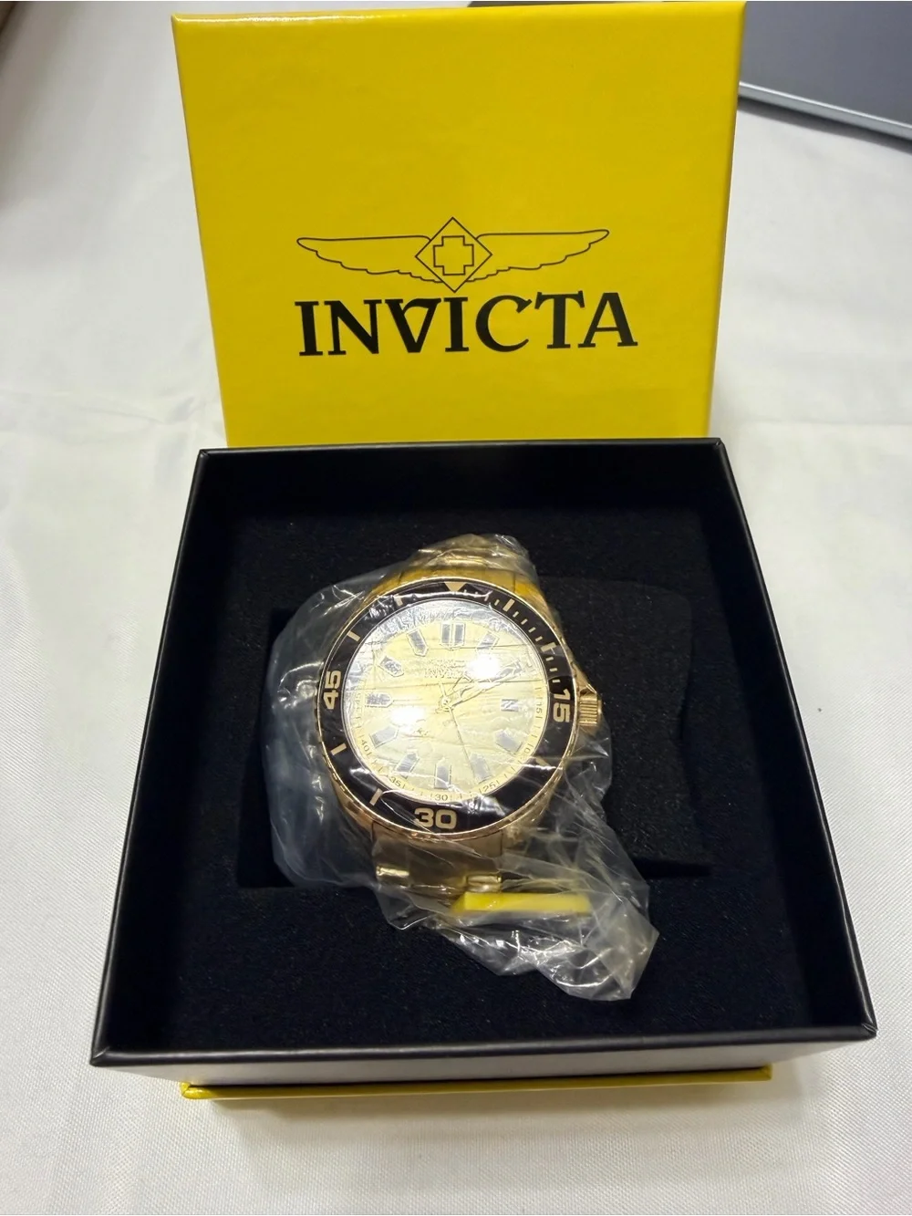 Invicta Gold and Black Men's Dive Watch with Date